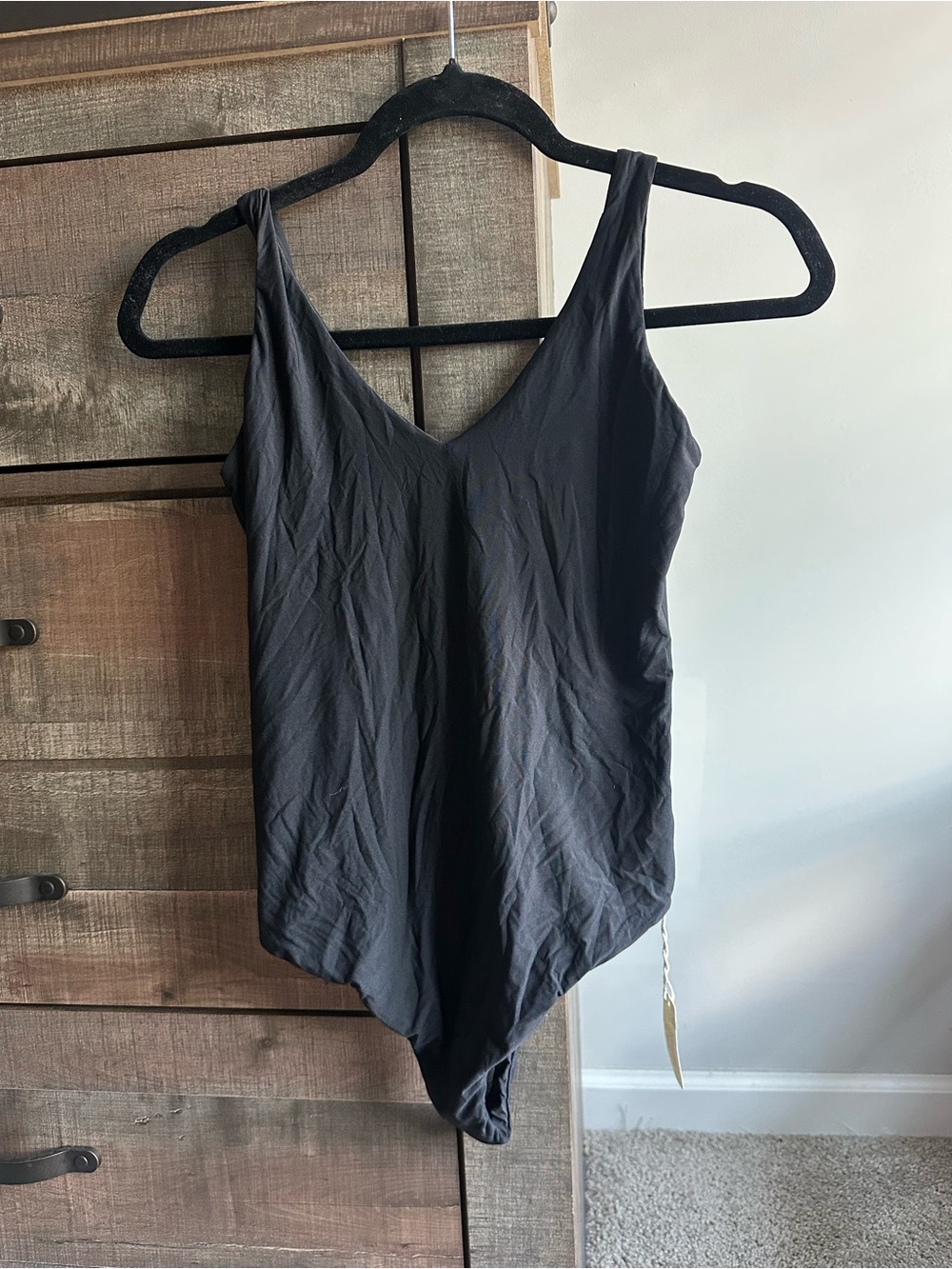aerie Black V-Neck Bodysuit